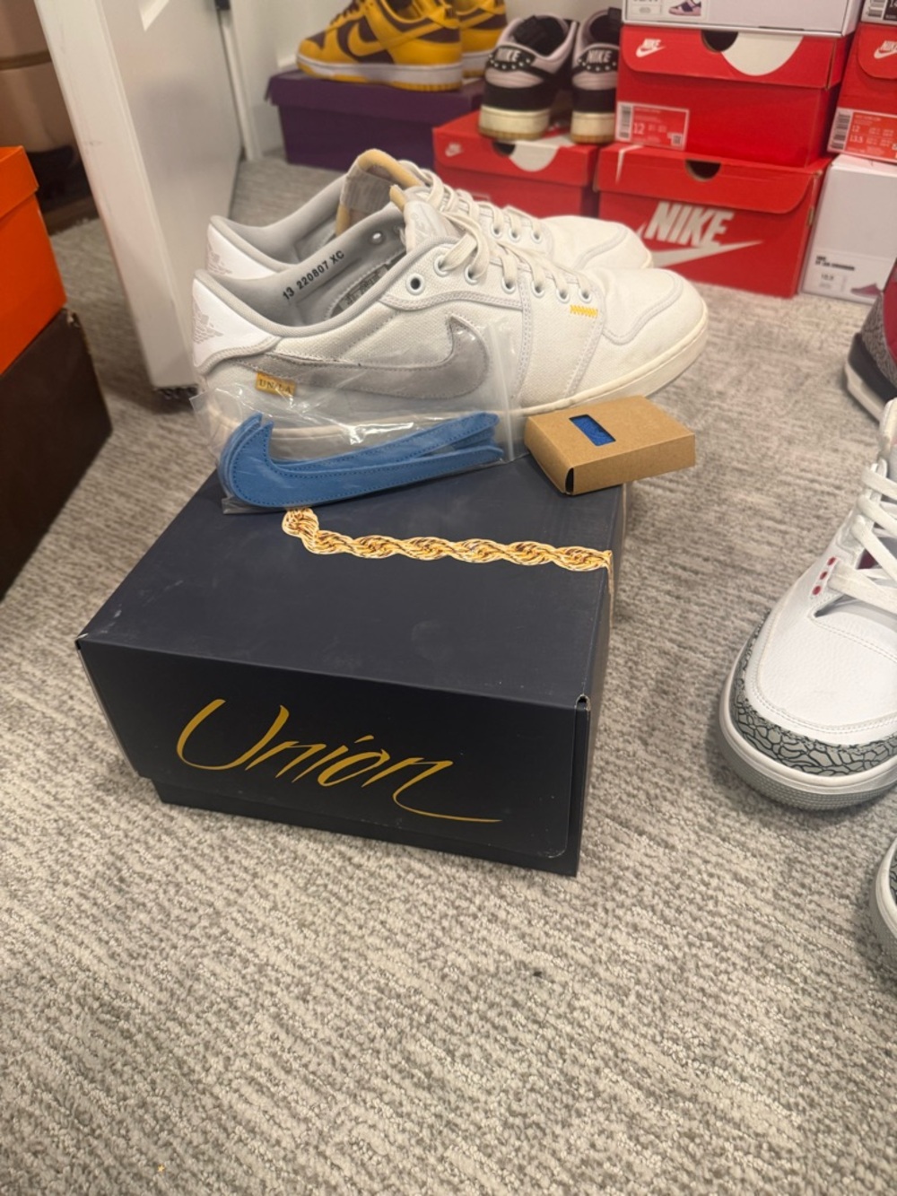 Union LA x Air Jordan 1 KO Low “White Neutral Grey” Size 13 w/ Box & Accessories
